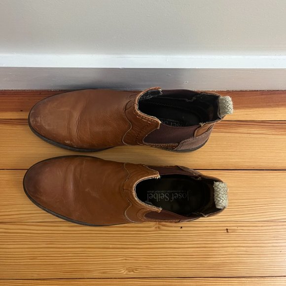 Joseph Seibel cognac genuine pull on chealsea ankle boot size 41 - Picture 2 of 4